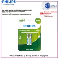 Philips (R03B2RTU80/40) Multilife NiMH Rechargeable Battery 2AAA 800mAh Nickel-Metal Hydride (NiMH) 