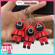 Squid Game New Korean Squid Fishing Game Black Face Mask Keychain Men's Round Face