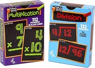 Regal Games - Two-Pack Math Flash Cards - Multiplication & Division Practice - Bright, Bold Easy to 