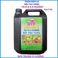 Phân bón lá HVP BỘI THU VÀNG 6-6-4 K-Humat Trung vi lượng (Can 5 lít)
