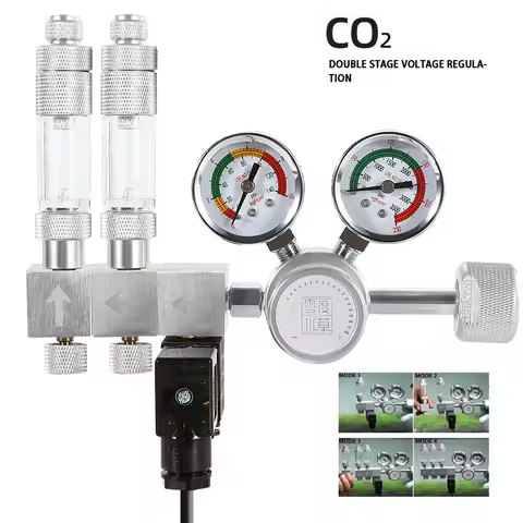 Aquarium CO2 regulator CO2 pressure reducing valve bubble meter solenoid valve CO2 control bipolar p