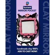 Kuromi Pocket Mirror Handmade Aesthetic Clay Pocket Mirror