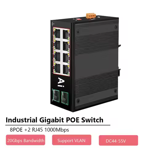 Industrial Ethernet Switch Gigabit POE Industrial Switch Network 6/10 Port 10/100/1000Base-T DIN IP4
