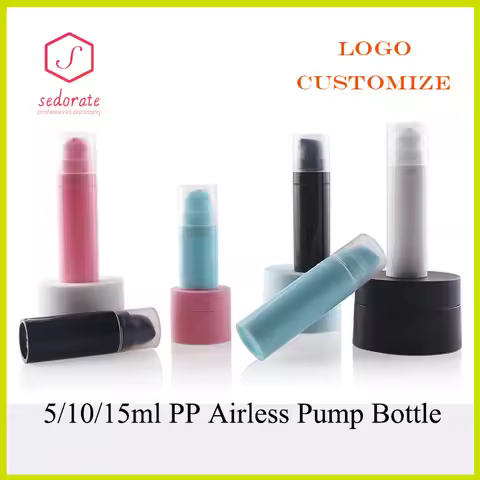 10/20/50/100Pcs 5ml 10ml 15ml Travel Cream Pump Bottle Serum Refillable Bottle PP Airless Foundation