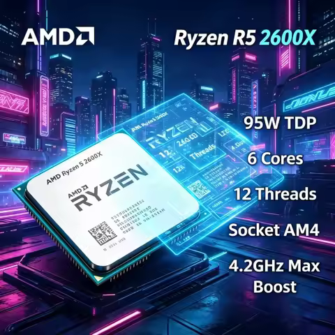 AMD R5 2600X Ryzen 5 2600X 6 Core 12 Thread for Video Editing Rendering Live Streaming AM4 Desktop P