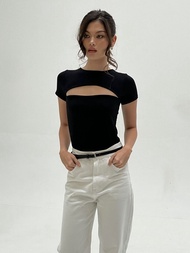 Rush Official Quince T-Shirt (Cut-Out Detail On One Side) *พร้อมส่ง เสื้อแขนสั้นมีดีเทลผ่าช่วงบน 1 ด