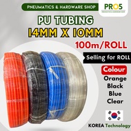 14mm (OD) X 10mm (ID) X 100m (Roll) Durable Polyurethane Pneumatic Polyurethane Tube PU Tube PU Air 