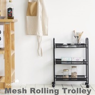 Mesh Rolling Trolley/Kitchen Rack/Kitchen Storage/Movable Trolley Storage Boxes/Storage Shelf+Book Shelf/Containers/Office Organizer