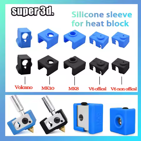 3D Printer V5/V6 volcano Protective Silicone Sock Insulation Cover Case for Heater Block MK8 / MK10 