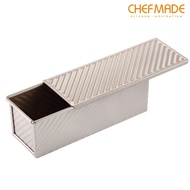CHEFMADE Toast Mold Baking Tool Toast Box Sliding Cover Corrugated Toast Box Baking Mold 300g Loaf Pan with Lid Non-Stick Bakeware Bread Toast Mold Bread Pan Bread Tin Homemade Cakes Breads Rectangular WK9404