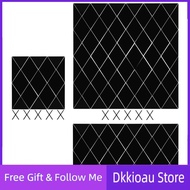 Dkkioau Wall Sticker  DIY Acrylic Rhombic Mirror Stickers Self-Adhesive Black Modern Decoration for Home Living Room Bedroom