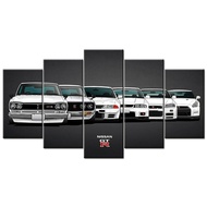 Nissan Skyline GTR Evolution Car Canvas cetak Wall Art hiasan rumah gambar lukisan hiasan bilik 5 Pa