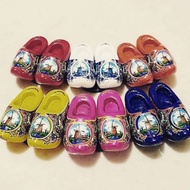 Miniature Dutch Lady shoe fridge magnets, Krompen refrigerator stickers, Dutch souvenirs