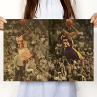 Jordan Kobe Kobe synchronous poster NBA basketball sports Star Retro Kraft Paper Dormitory Picture S