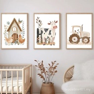 1/3pcs Whimsical Rabbit Floral Canvas Print Poster Cute Bunny Butterfly Art Prints Living Room Nurse