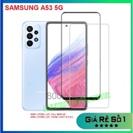 Samsung A53 5G - Full screen tempered glass with black border, transparent tempered glass not full s
