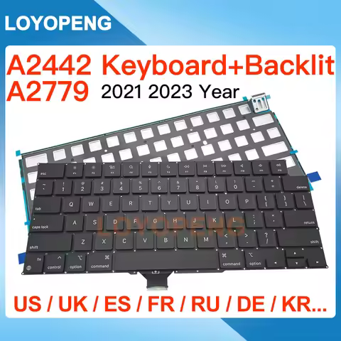 2021 2023 Year Keyboard For Macbook Pro 14" 16" M1 M2 A2442 A2779 Keyboard with Backlight US UK Spai