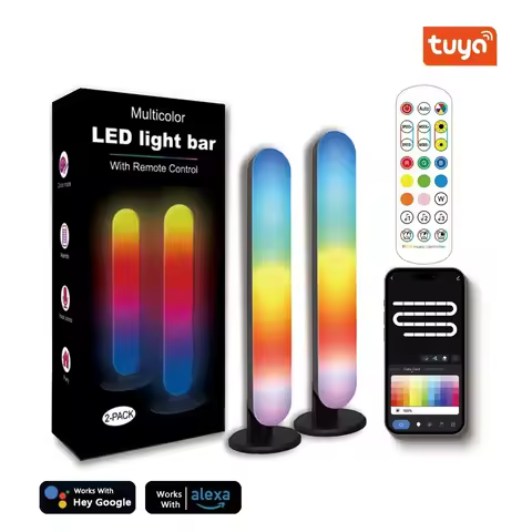 RGB Pickup Night Light Bar USB Rechargeable LED Lamp WIFI Tuya Music Rhythm TV Ambient Light For Gam