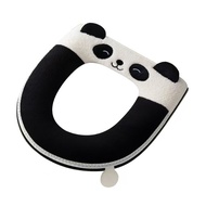 Panda Design Bathroom Mat Soft and Plush Toilet Mat Soft Velvet Panda Toilet Seat Cover with Handle