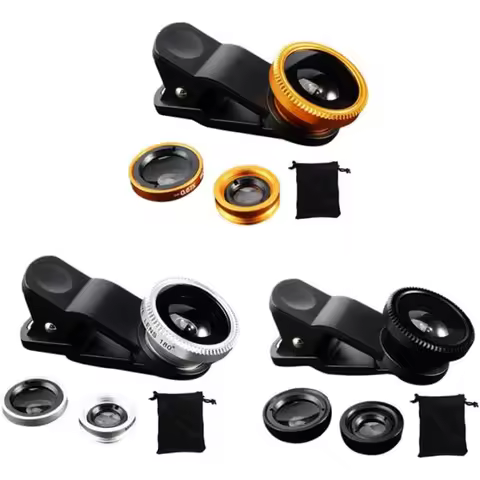 Universal 3 In 1 Fish Eye Lens Wide Angle Macro Smartphone Fisheye Lens Zoom For iPhone Samsung Huaw
