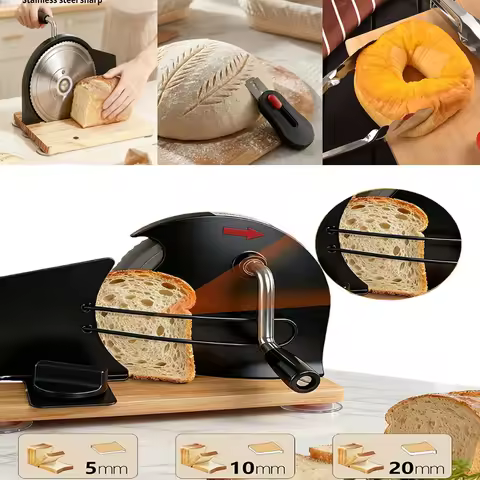 Bread Homemade Tool Set - Manual Adjustable Thickness Bread Cutter, Dough Scribing Tool, Bread Clamp