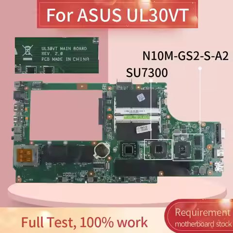 Laptop motherboard For ASUS UL30VT SU7300 Notebook Mainboard REV.2.0 N10M-GS2-S-A2 DDR3