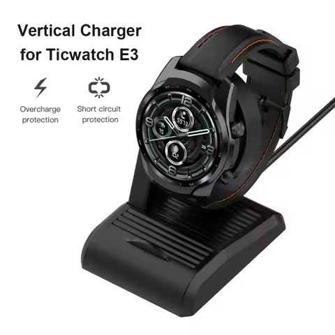 Charger Adapter for Ticwatch E3 / Pro 5 / Pro 3 LTE USB Charging Cable Wireless Magnetic Vertical fo