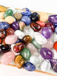 Yanxyad 100g/200g自然水晶混合滾石-花盆水族箱裝飾石頭,珠寶製作配件,祈願瓶裝填物
