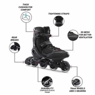 Decathlon OXELO Men's Roller Skates FIT100 - Black/Silver - 8614734 HS HS HS HS