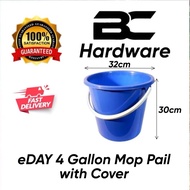 eDAY 4 Gallon Mop Pail With Cover | Cover | 4 Gallon Pail | Mop Baldi Dengan Penutup | Penutup | 4 G