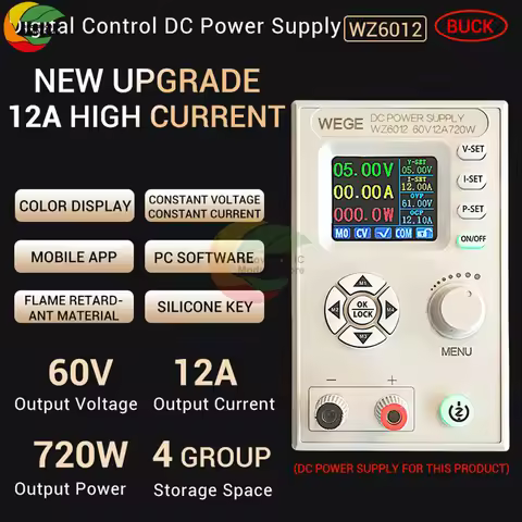 WZ6012 High-power Adjustable Digital Control DC Power Supply Step-down Charging Module Constant Volt