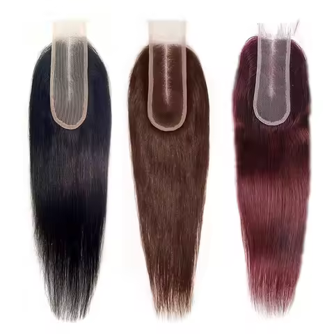 99J 2x6 Swiss Lace Closure Human Hair 2# 4# Straight 2x6 Transparent Lace Closure Middle Part Brazil