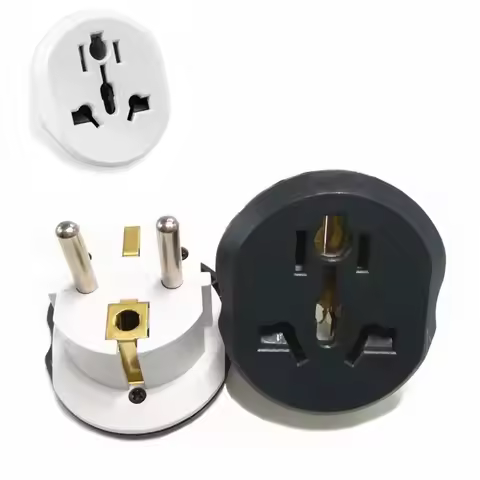 4.8mm EU Plug Adapter 16A 250V Travel Wall Adapter Converter 2 Round Socket Universal AU US UK CN To