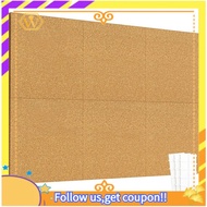 【W】12inch X 12inch Cork Tiles, 6 Pack Cork Boards for Wall with Safe Removable Adhesive Tabs, Large 
