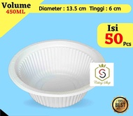 mangkok plastik putih susu M450 450ml mangkuk wadah bakso kuah isi 50pc