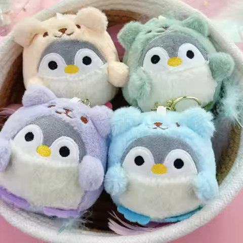 Cute Plush Penguin Pendant Girl Cartoon Creative Plush Key Chain Kawaii Lady Bag Accessories Keychai