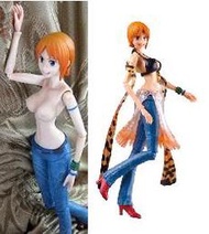 2010 海賊王/航海王 娜美 8吋可動人型 1/8或1/9 衣服可脫，露乳