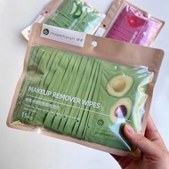 15片裝卸妝濕巾懶人卸妝巾便攜淨顏酪梨獨立包裝15-pack of makeup remover wipes, portable cleansing wipes, individually packa