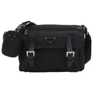 Prada 斜背包/肩背包 1BD953 尼龍 NERO 黑色 A5 皮帶扣斜背包 男女通用 [二手]