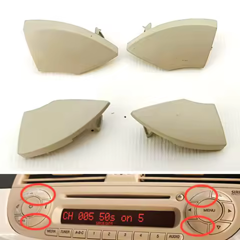 4 X Car Radio Cd Buttons Trim Mold Cover For Fiat 500 Radio From 2008 Onwards Removal Automobile Dec