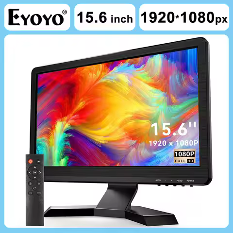 EYOYO 15.6" Computer Monitor Full HD 1080P IPS Screen LCD Display Security CCTV Desktop Monitor With