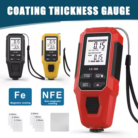 LC-100 Coating Thickness Gauge 0-2000UM Car Fe & NFe Paint Film Thickness Tester Paint DFT Measuring