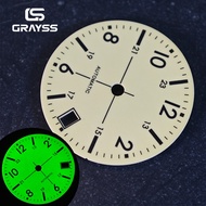 NEW full green C3 Lume pilot 28.5mm dial face watch accessories modified SKX for nh35 nh34 nh36 Miyo