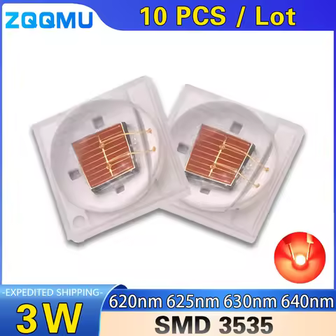10 PCS 3W High Power Ceramic Lamp Bead Red Light SMD 3535 Ceramic 620nm 625nm 630nm 640nm Car Light 