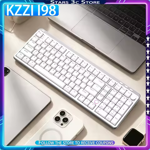 KZZI I98 Low‑profile Mechanical Keyboard Wireless Tri Mode with Multi-function Knob Long Battery Lif