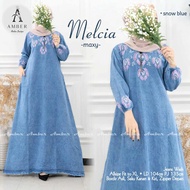 Denim Jeans Dresses Jubah Muslimah Hijabs Fashion Long Dresses Gamis Dress