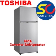 TOSHIBA 661L 2 DOOR INVERTER FRIDGE REFRIGERATOR GR-A66M (S)