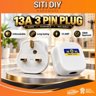 SIRIM 13A Plug Top 13A 3PIN PLUG 3 PIN PLUG 13APLUG PLUGTOP 13A 15A 20A Unbreakable Fused Kepala Plu