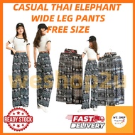 Thailand Batik Elephant Long Pant FreeSize Unisex Women Thailand Batik Gajah Seluar Panjang Kain Sej