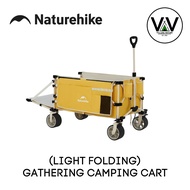 NATUREHIKE Light Folding Gathering Camping Cart Khaki 275L Foldable Camping Wagon Heavy Duty Outdoor